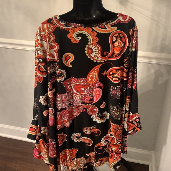Maria Gabrielle Paisley Print Stretch Jersey Tunic NWT - Picture 4 of 9